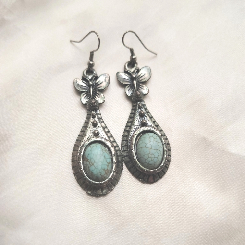 Turquoise stone butterfly Earrings
